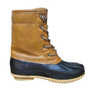 Sporto The Original Duck Boots Women’s 7M Arianna Tan Black‎ Waterproof Faux Fur